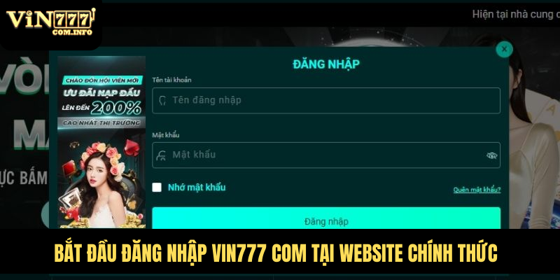 Cách Đơn Giản Để Đăng Nhập VIN777 Com Cá Cược Và Chơi Game 5 Bắt đầu đăng nhập VIN777 com tại website chính thức