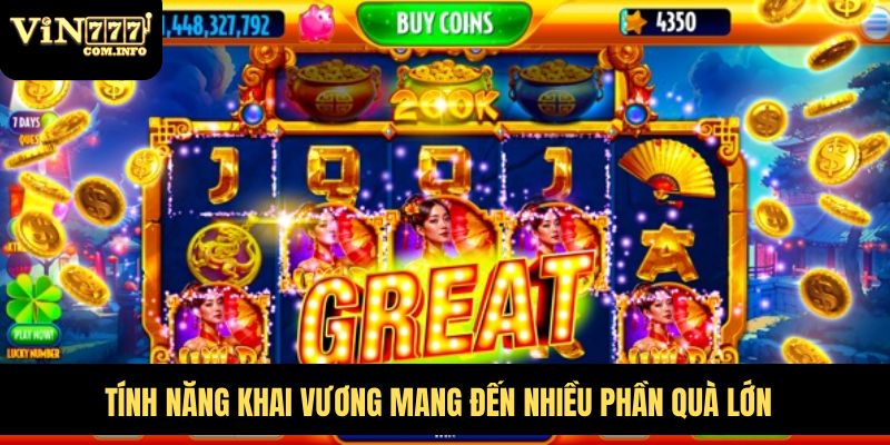 Vảy Khai Vương – Bí Quyết Thắng Lớn Trong Game Nổ Hũ VIN777 7 Tính năng khai vương mang đến nhiều phần quà lớn